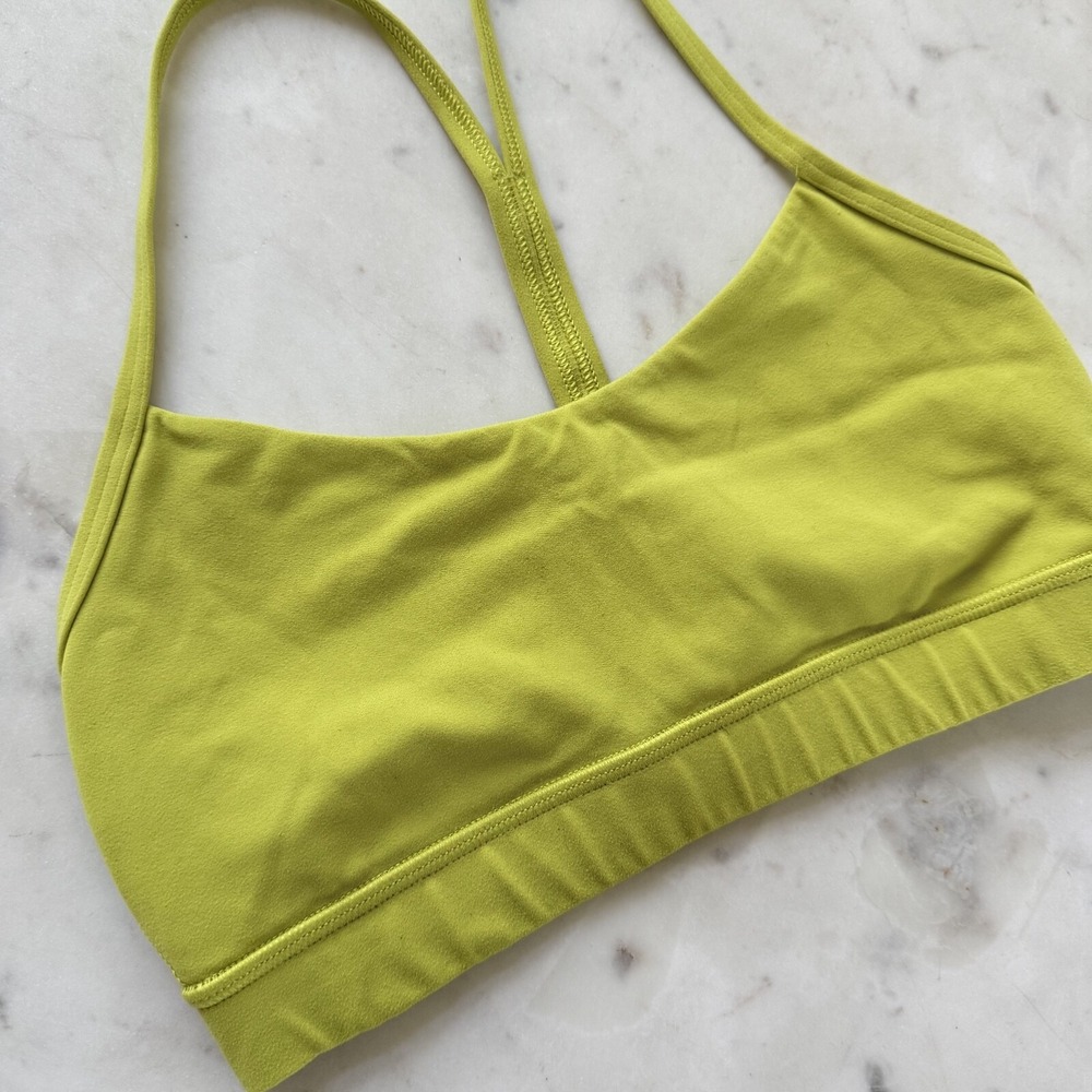 Lululemon Flow Y Bra Nulu Light Support Size 6 B/C Cup Yellow Serpentine